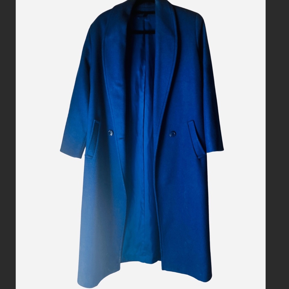 Vintage Indigo Blue Wool Coat